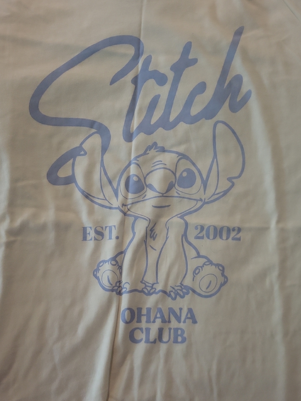 NWT! Disney Stitch Tee in Cream with Lavender Print 100% Cotton - Size XL - Picture 3 of 3